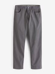 Grey Straight Fit Printed Soft Touch Stretch Denim Jeans Style Trousers - Image 6 of 9