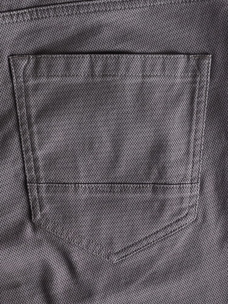Grey Straight Fit Printed Soft Touch Stretch Denim Jeans Style Trousers - Image 8 of 9