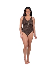 Seaspray Brown Sahara Eyelet Tummy Control Longer Length Swimsuit - Image 2 of 4