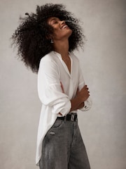 Mint Velvet White Oversized Longline Shirt - Image 2 of 8