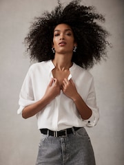 Mint Velvet White Oversized Longline Shirt - Image 3 of 8