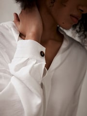Mint Velvet White Oversized Longline Shirt - Image 4 of 8