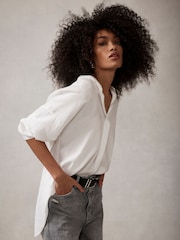 Mint Velvet White Oversized Longline Shirt - Image 5 of 8