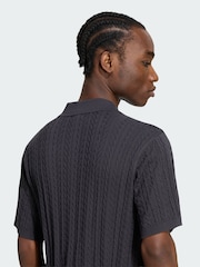 Melns - adidas Originals Cable Knit futbola krekls - Attēls 4 no 5