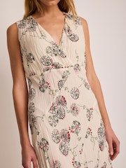 Mint Velvet Cream Crinkle Dress - Image 4 of 7