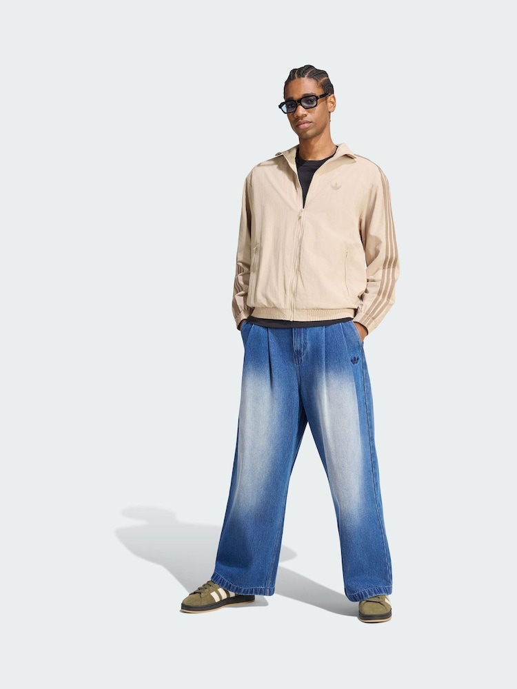 adidas Originals Blue Mid-Rise Wide Leg Jeans - Image 1 of 5 adidas Originals Blue Mid-Rise Wide Leg Jeans - Image 1 of 5
