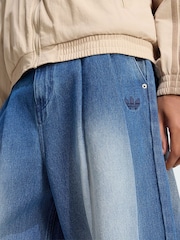 adidas Originals Blue Mid-Rise Wide Leg Jeans - Image 3 of 5