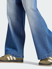 adidas Originals Blue Mid-Rise Wide Leg Jeans - Image 4 of 5