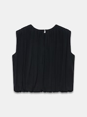 Mint Velvet Black Pleated Bubble Hem Top - Image 8 of 8