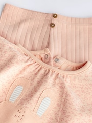 Peach Pink Bunny Baby Top And Leggings Set - Image 7 of 7