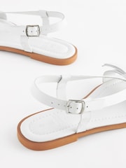 White Standard/Wide Fit Forever Comfort ® Leather Bow Sandals - Image 5 of 7