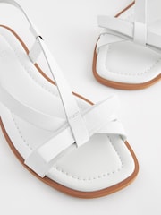 White Standard/Wide Fit Forever Comfort ® Leather Bow Sandals - Image 6 of 7