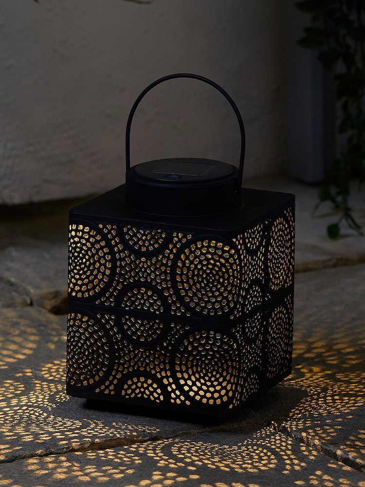 Lights4fun Black Large Moroccan Solar Lantern - Image 2 of 2