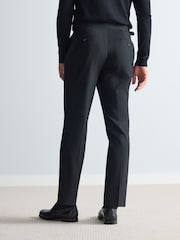 Black Signature Smart Textured Italian Wool Trousers with Side Adjusters - Image 4 of 9