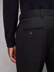Schwarz - Elegante Hose in normaler Passform mit Wolle - Bild 5 von 5