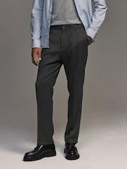 Gris de charbon de bois - Coupe classique Pantalons élégants With Wool - Image 1 de 9