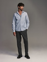 Gris de charbon de bois - Coupe classique Pantalons élégants With Wool - Image 2 de 9