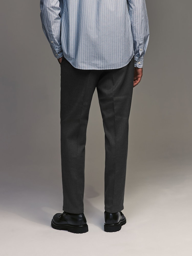 Gris de charbon de bois - Coupe classique Pantalons élégants With Wool - Image 4 of 9