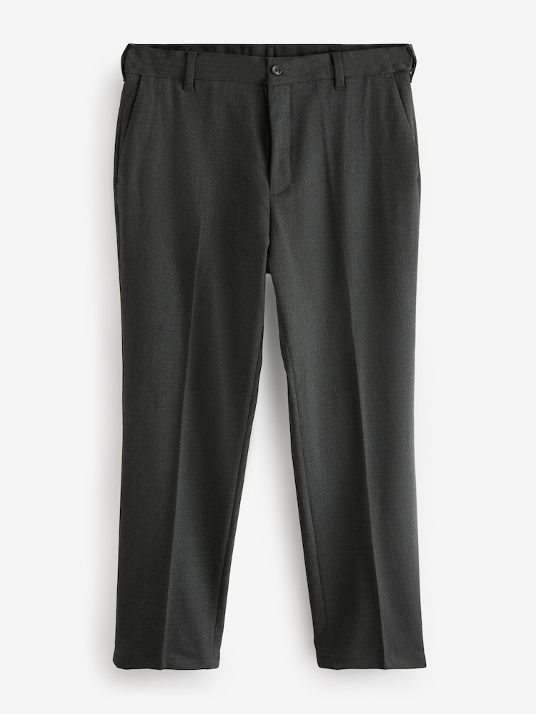 Gris de charbon de bois - Coupe classique Pantalons élégants With Wool - Image 6 of 9