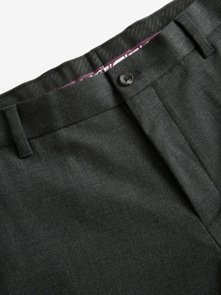 Gris de charbon de bois - Coupe classique Pantalons élégants With Wool - Image 7 of 9