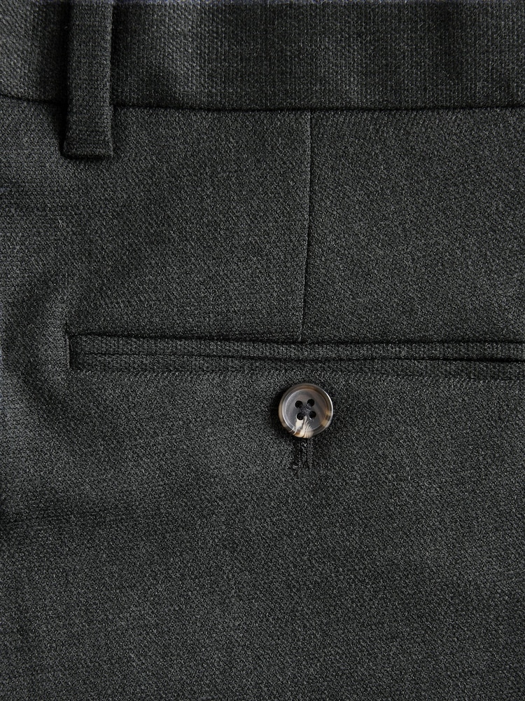 Gris de charbon de bois - Coupe classique Pantalons élégants With Wool - Image 8 of 9