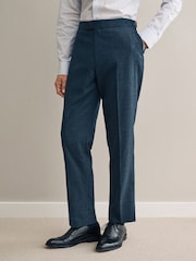 Marineblau/blau - Signature Smart strukturierte italienische Wollhose mit seitlichen Verstellern - Bild 1 von 10