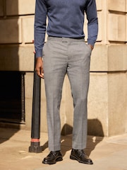 Grau - Signature Smart strukturierte italienische Wollhose mit seitlichen Verstellern - Bild 1 von 9