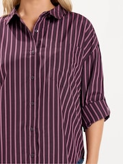Yours Curve Red Stripe Shirt - Image 5 of 7
