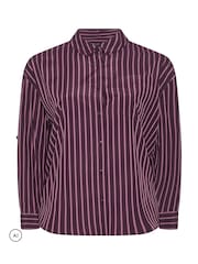 Yours Curve Red Stripe Shirt - Image 6 of 7