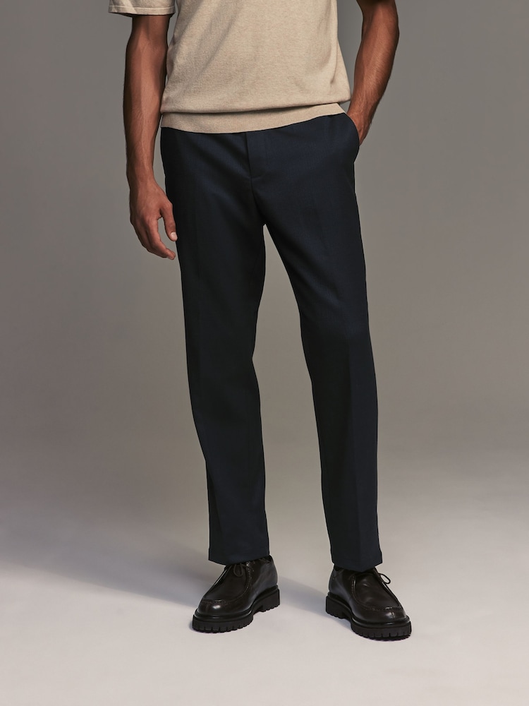 Bleu marine - Coupe classique Pantalons élégants With Wool - Image 1 of 11