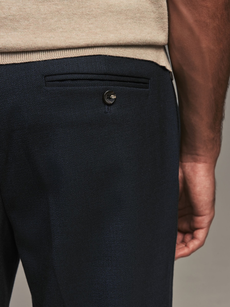Bleu marine - Coupe classique Pantalons élégants With Wool - Image 7 of 11