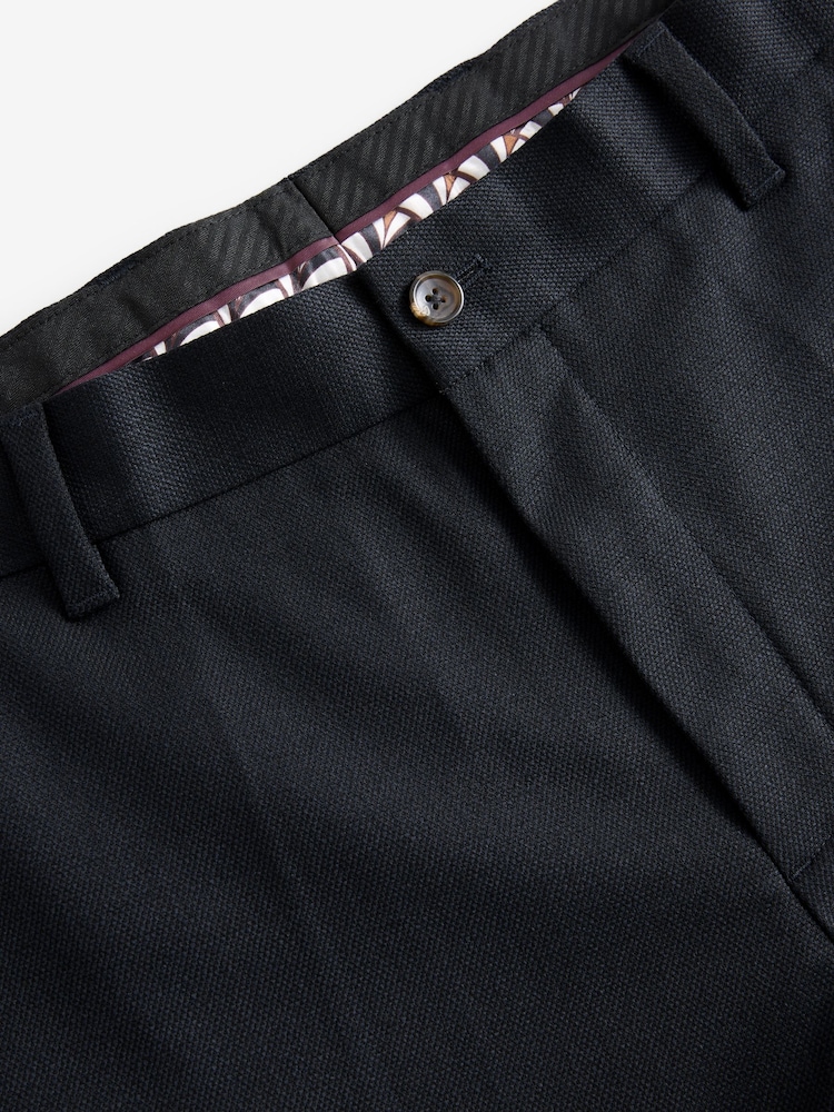 Bleu marine - Coupe classique Pantalons élégants With Wool - Image 9 of 11