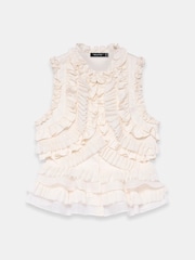 Mint Velvet Cream Ruffle Detail Top - Image 7 of 8
