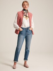 Joules Minx Rose Pink Showerproof Diamond Quilted Gilet - Image 1 of 8