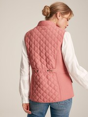Joules Minx Rose Pink Showerproof Diamond Quilted Gilet - Image 2 of 8