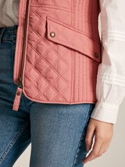 Joules Minx Rose Pink Showerproof Diamond Quilted Gilet - Image 6 of 8