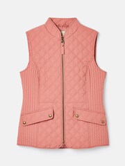Joules Minx Rose Pink Showerproof Diamond Quilted Gilet - Image 7 of 8