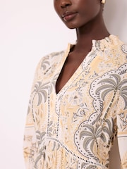 Mint Velvet Cream Palm Print Midi Dress - Image 5 of 7