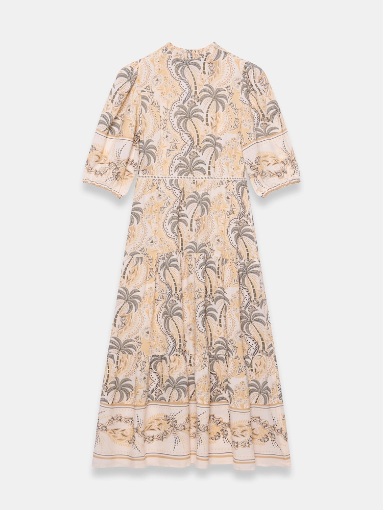 Mint Velvet Cream Palm Print Midi Dress - Image 7 of 7