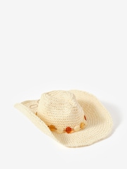 Mint Velvet Natural Woven Beaded Hat - Image 4 of 7
