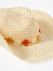Mint Velvet Natural Woven Beaded Hat - Image 7 of 7