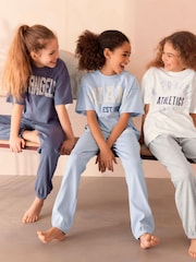 Blau/Weiß/Grau - Jogger-Schlafanzüge im 3er-Pack (3–16Jahre) - Bild 1 von 10