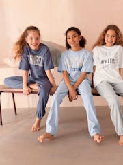Blau/Weiß/Grau - Jogger-Schlafanzüge im 3er-Pack (3–16Jahre) - Bild 4 von 10