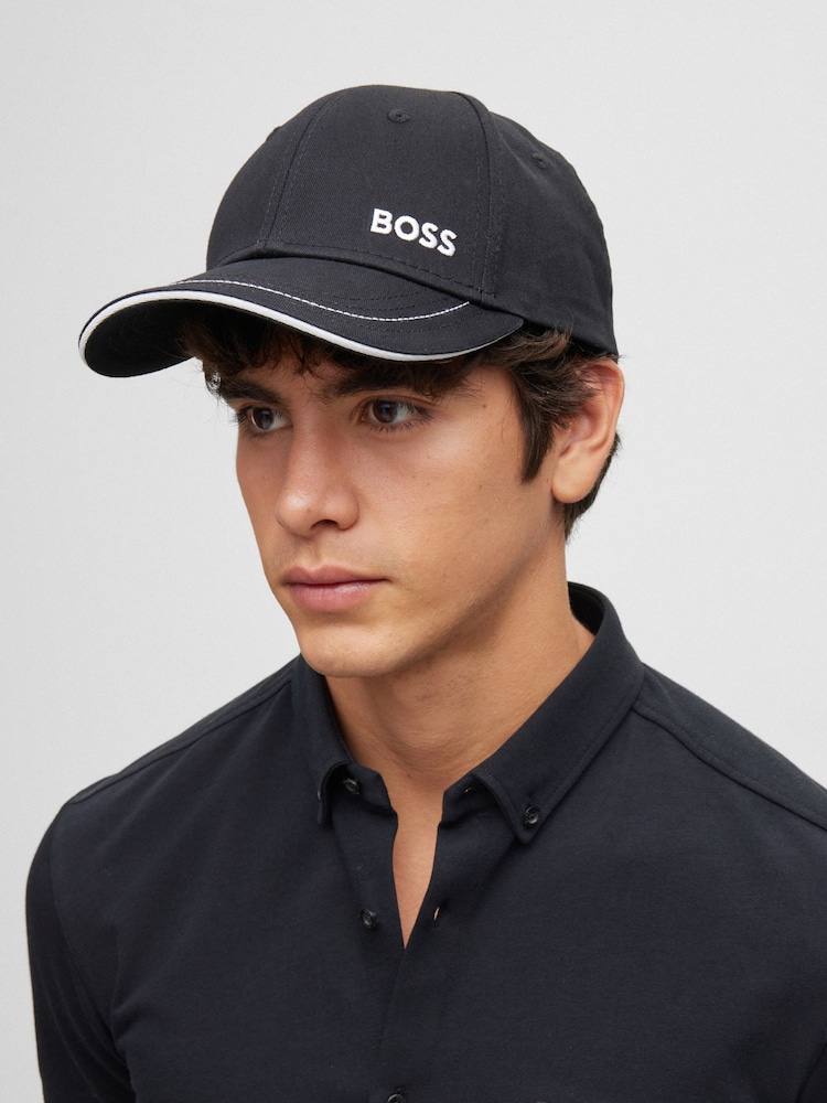 BOSS Black 100% Cotton Printed Logo Cap - Image 1 of 5