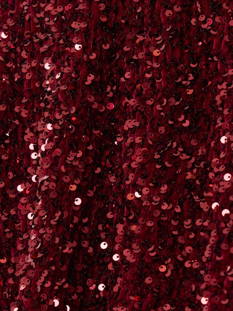 أحمر - Threadbare Sequin Slash Neck Dress with Bow Detail - صورة 5 من 5 أحمر - Threadbare Sequin Slash Neck Dress with Bow Detail - صورة 5 من 5