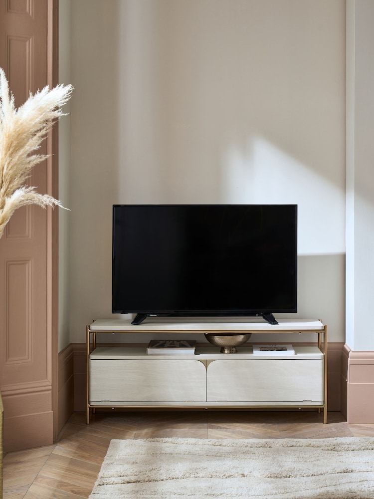 Light Evie Oak Effect Up to 55 inch Slim TV Unit - Image 1 of 12