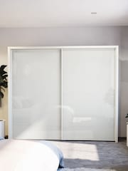 Wiemann White Peyton Glass Sliding 2.6m Sliding Semi Fitted Wardrobe - Image 1 of 1