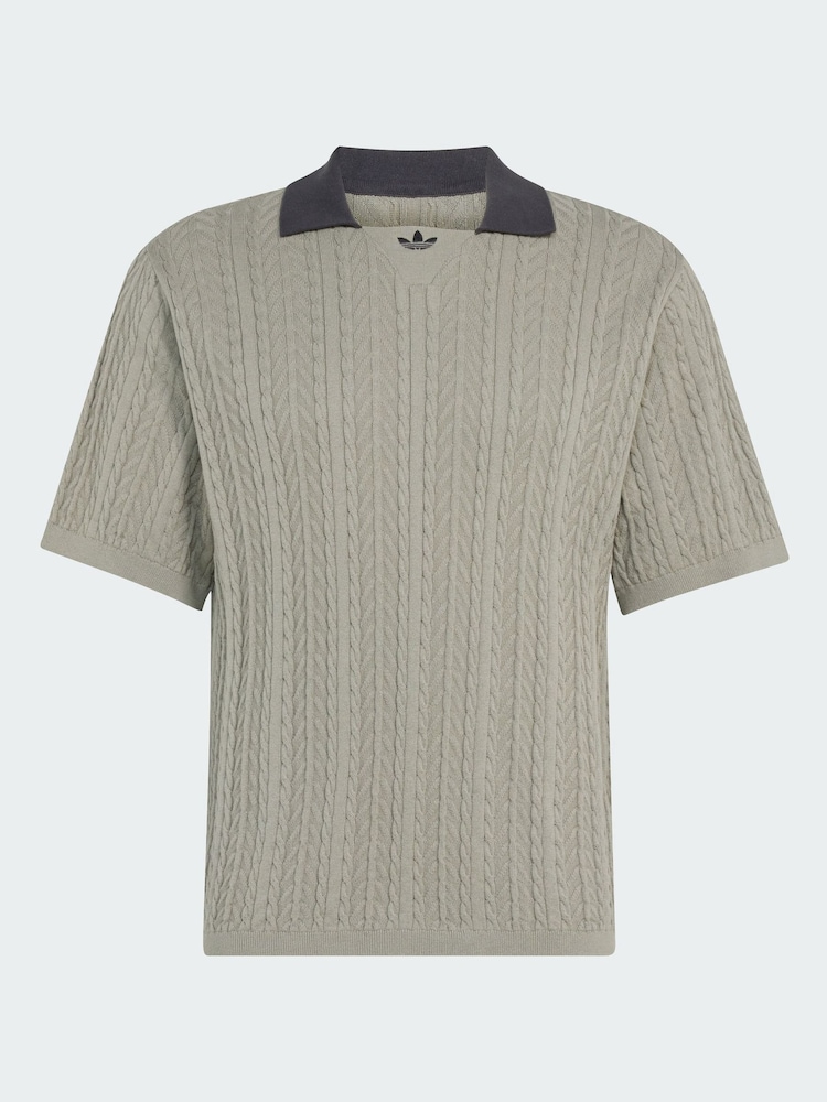 Zaļš - adidas Originals Cable Knit futbola krekls - Attēls 2 no 6