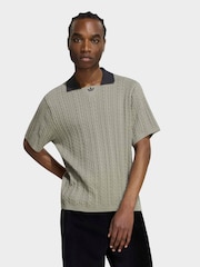 Zaļš - adidas Originals Cable Knit futbola krekls - Attēls 5 no 6