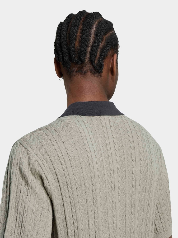 Zaļš - adidas Originals Cable Knit futbola krekls - Attēls 6 no 6